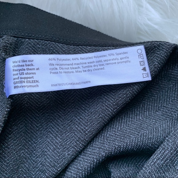 Eileen Fisher Herringbone Polyester Pants - Grey - Picture 8 of 8